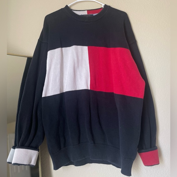 Tommy Hilfiger Other - Tommy Hilfiger Golf Mens XL Pullover Sweater Blue Red White Heavy Knit